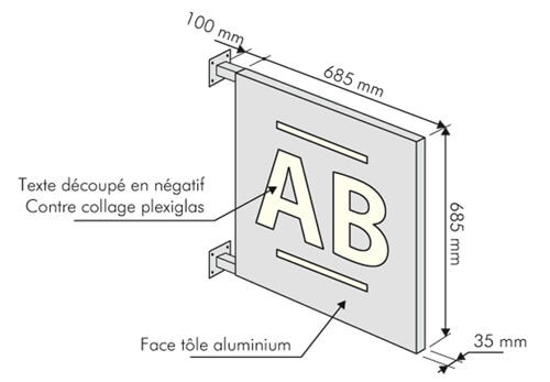 caisson ajouree pour enseigne enseigne lumineuse face ajouree pas cher enseigne drapeau ajouree caisson lumineux texte ajouree