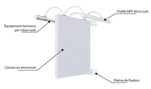 enseigne double face tôle avec éclairage led enseigne drapeau tôle lumineuse caisson drapeau double face meilleur prix caison drapeau enseigne