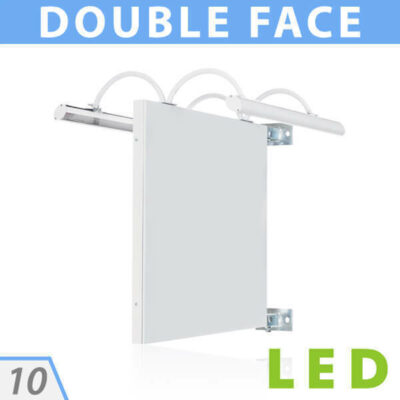 enseignes drapeau double face tôle avec éclairage marchand caisson drapeau double face enseigne double face tôle lumineuse led