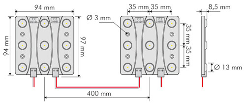'intérieur fiable enseignes dibond module led
