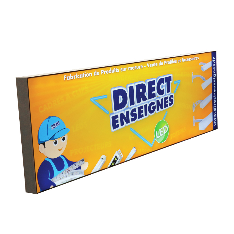 tarif enseigne publicitaire cadre mural face textile led qualité grossiste signalétique extérieure acheter caisson toile tendue led signalétiques